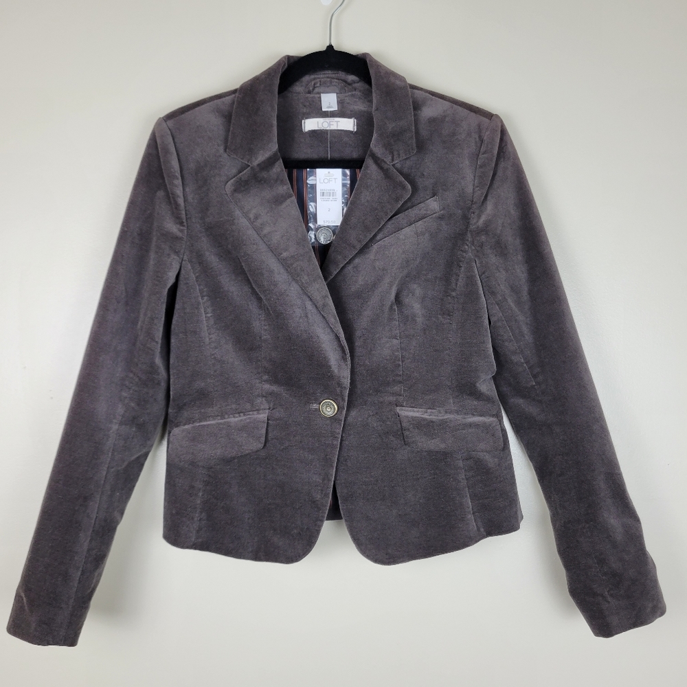 LOFT Charcoal Corduroy Blazer